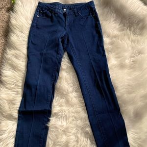 Cachet lower  rise stretch denim  true indigo blue